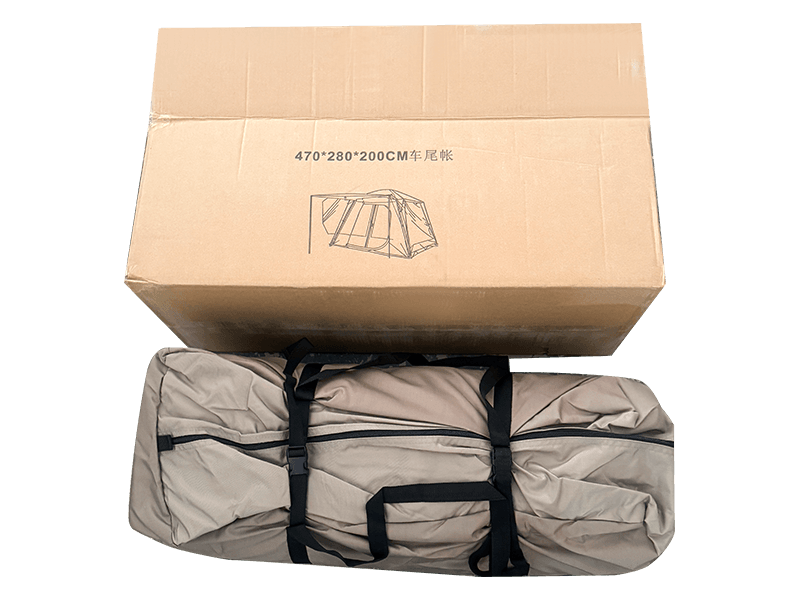 Vonkajší kempingový dvojvrstvový stan, ktorý sa pripája k zadnej časti vozidla